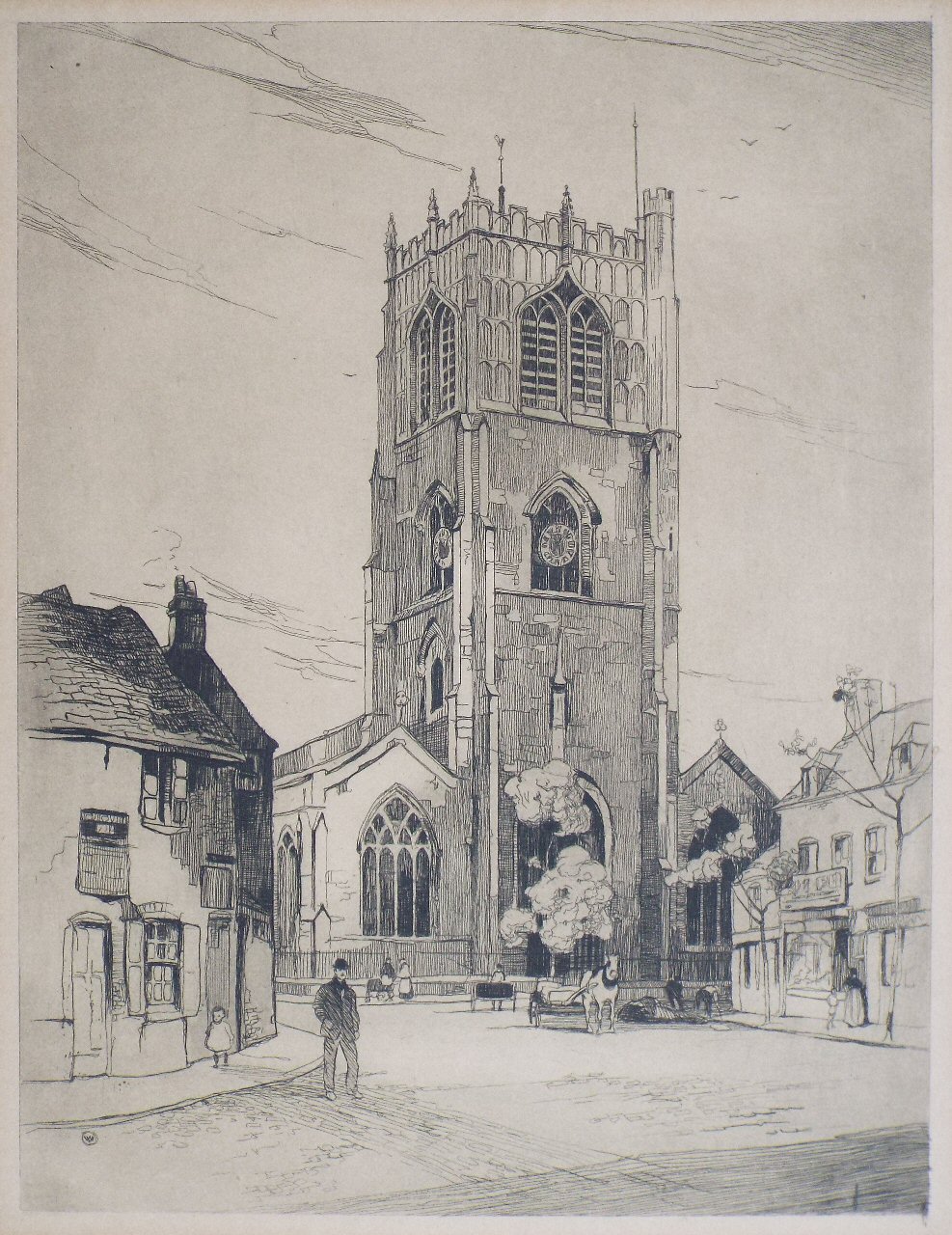 Etching - (St. Margaret's Church, Leicester)